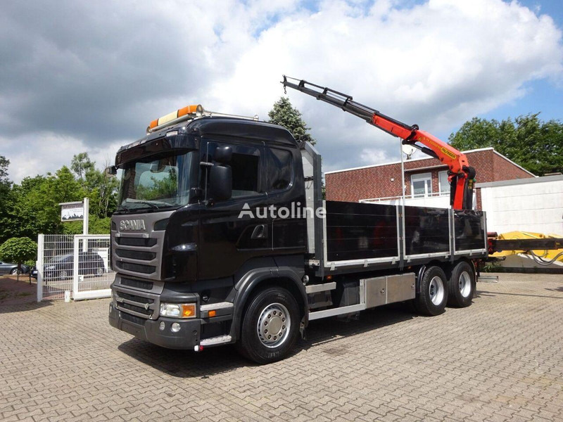 Scania R620 V8 - Flatbed+crane - Tovornjak s kesonom, Tovornjak z dvigalom: slika 1 Scania R620 V8 - Flatbed+crane - Tovornjak s kesonom, Tovornjak z dvigalom: slika 1