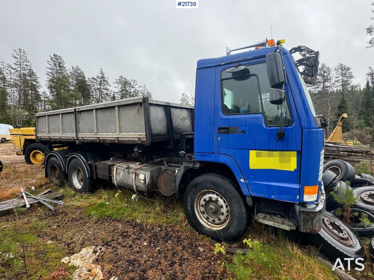Volvo FL12 m/ 22 t/m Palfinger kran, tømmerflak, Dumperkasse og plan. - Tovornjak z dvigalom: slika 1 Volvo FL12 m/ 22 t/m Palfinger kran, tømmerflak, Dumperkasse og plan. - Tovornjak z dvigalom: slika 1