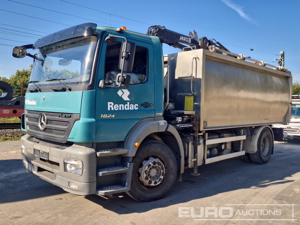2011 Mercedes Axor 1824L 4x2, Crane, Stamps, Stainless Steel container - Tovornjak prekucnik: slika 1 2011 Mercedes Axor 1824L 4x2, Crane, Stamps, Stainless Steel container - Tovornjak prekucnik: slika 1