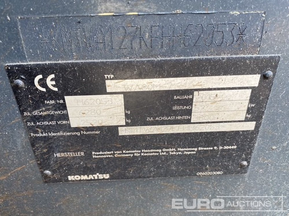 2015 Komatsu WA80M-7 - Kolesni nakladalec: slika 3 2015 Komatsu WA80M-7 - Kolesni nakladalec: slika 3