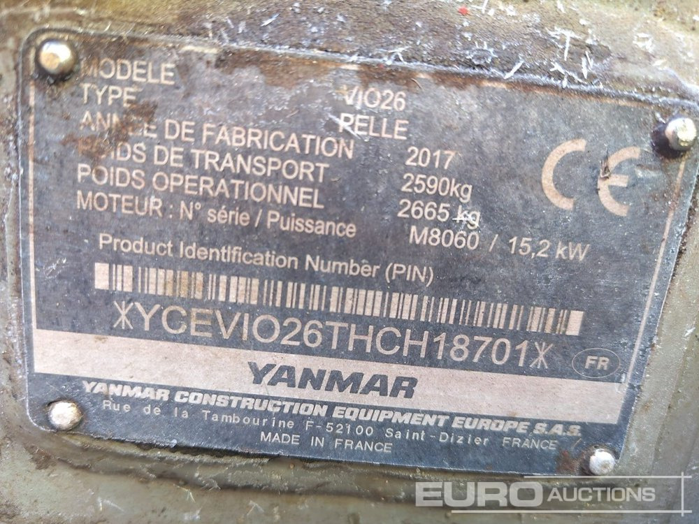 2017 Yanmar ViO26 - Mini bager: slika 2 2017 Yanmar ViO26 - Mini bager: slika 2