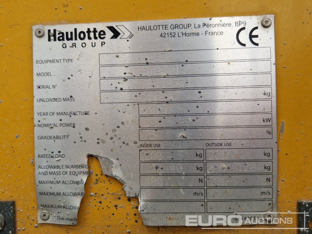 Vertikalni dvižni teleskop Haulotte Star 10-1: slika 23