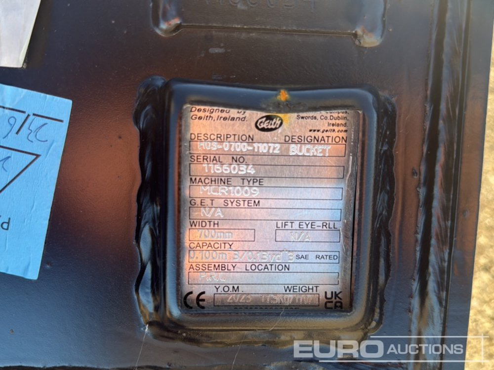 Geith Digging Bucket H03-0450-11071 to suit MCR1009 (S/Ns 1166011, 1166012) (2 of), Bucket H03-0450-11072 to Suit MCR1009 (S/N 1166034) - Žlica: slika 5 Geith Digging Bucket H03-0450-11071 to suit MCR1009 (S/Ns 1166011, 1166012) (2 of), Bucket H03-0450-11072 to Suit MCR1009 (S/N 1166034) - Žlica: slika 5
