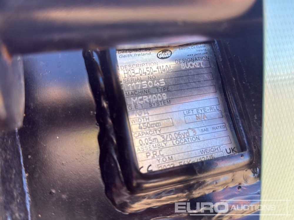 Geith Digging Bucket H03-0450-11404 to suit MCR1009 (S/N 1175045), Bucket H03-0450-11071 to Suit MCR1009 (S/N 1166016) - Žlica: slika 5 Geith Digging Bucket H03-0450-11404 to suit MCR1009 (S/N 1175045), Bucket H03-0450-11071 to Suit MCR1009 (S/N 1166016) - Žlica: slika 5