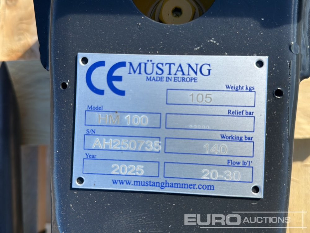 Unused 2025 Mustang HM100 - Hidravlično kladivo: slika 5 Unused 2025 Mustang HM100 - Hidravlično kladivo: slika 5