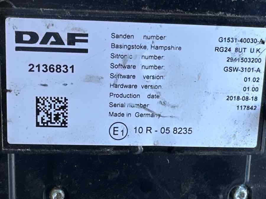 DAF CLIMA CONTROL 2136831 - Električni sistem za Tovornjak: slika 3 DAF CLIMA CONTROL 2136831 - Električni sistem za Tovornjak: slika 3