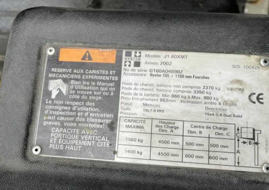 Hyster J1.60XMT - Električni viličar: slika 4 Hyster J1.60XMT - Električni viličar: slika 4