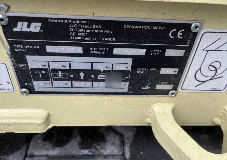 JLG Toucan 10EA - Vertikalni dvižni teleskop: slika 4 JLG Toucan 10EA - Vertikalni dvižni teleskop: slika 4