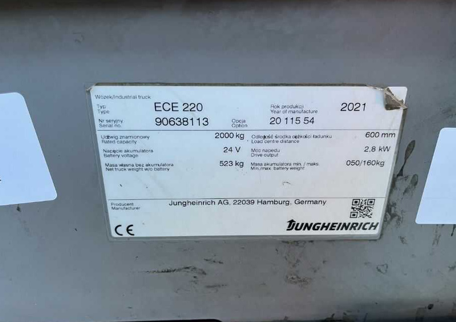 Jungheinrich ECE220 - Stroj za pripravo blaga: slika 4 Jungheinrich ECE220 - Stroj za pripravo blaga: slika 4