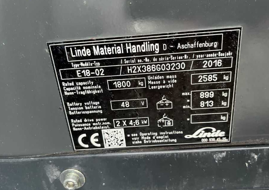 Linde E18-02 - Električni viličar: slika 5 Linde E18-02 - Električni viličar: slika 5