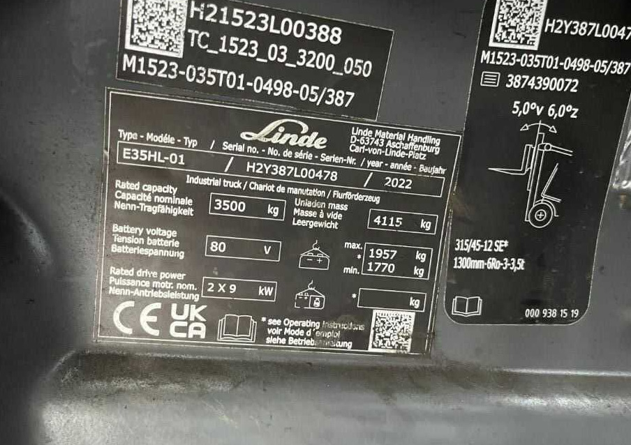 Linde E35HL-01 - Električni viličar: slika 4 Linde E35HL-01 - Električni viličar: slika 4