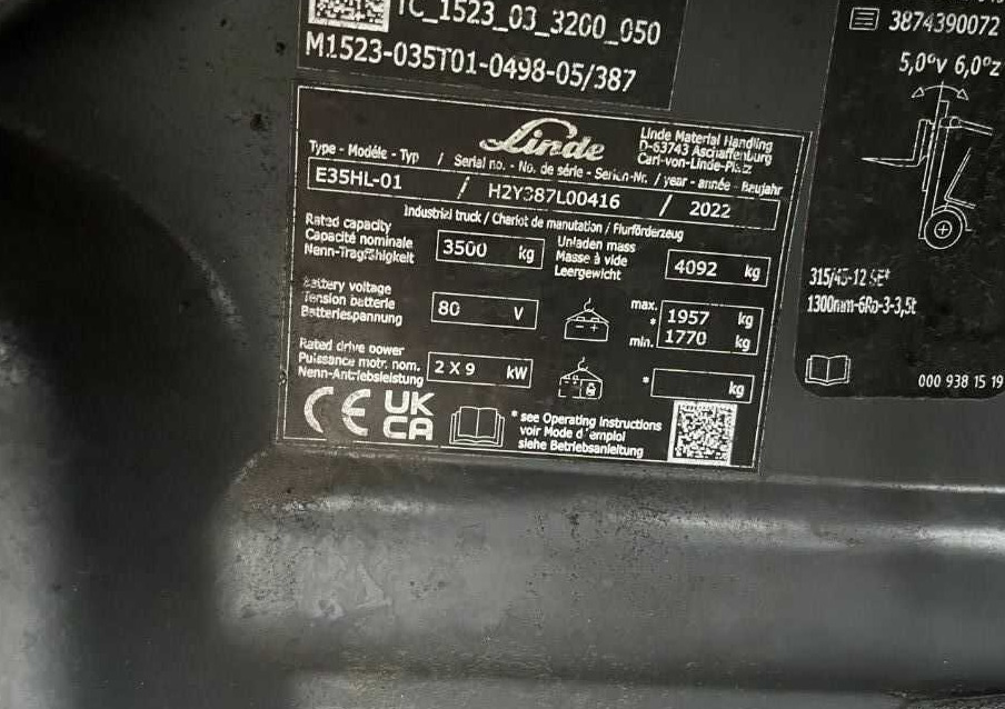 Linde E35HL-01 - Električni viličar: slika 4 Linde E35HL-01 - Električni viličar: slika 4