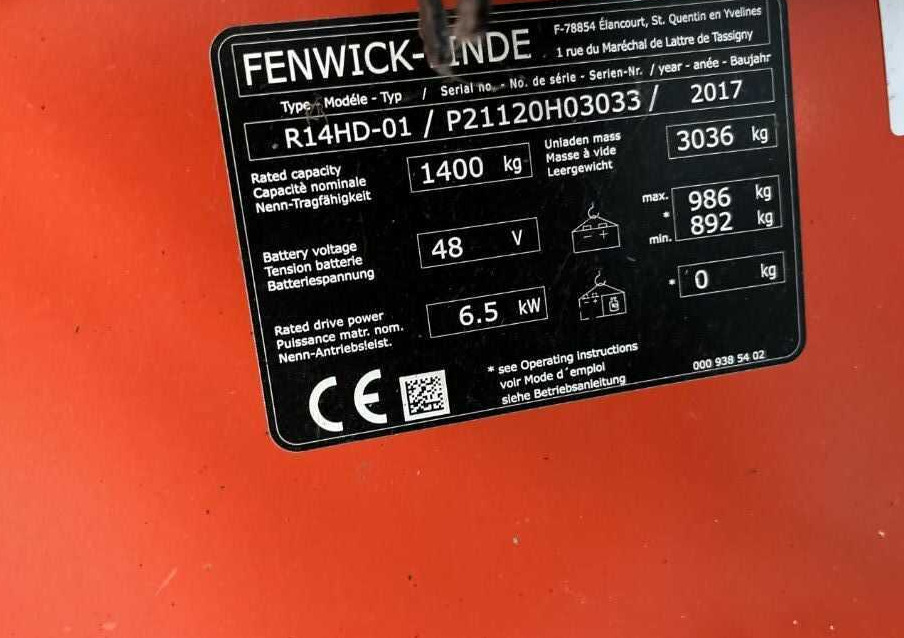 Linde R14HD-01 - Viličar s pomičnim teleskopom: slika 4 Linde R14HD-01 - Viličar s pomičnim teleskopom: slika 4