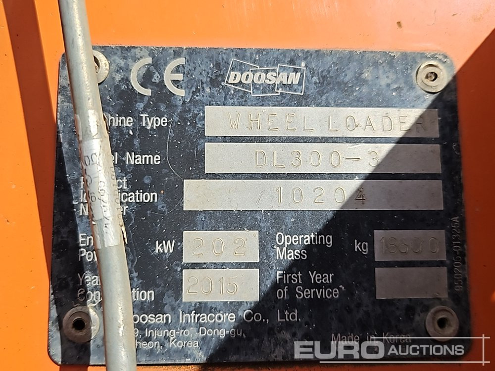 Kolesni nakladalec 2015 Doosan DL300-3: slika 49