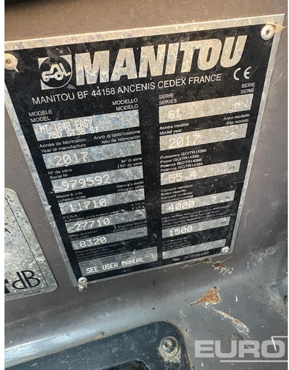 Teleskopski viličar 2017 Manitou MT1840 EASY 75D ST3: slika 11