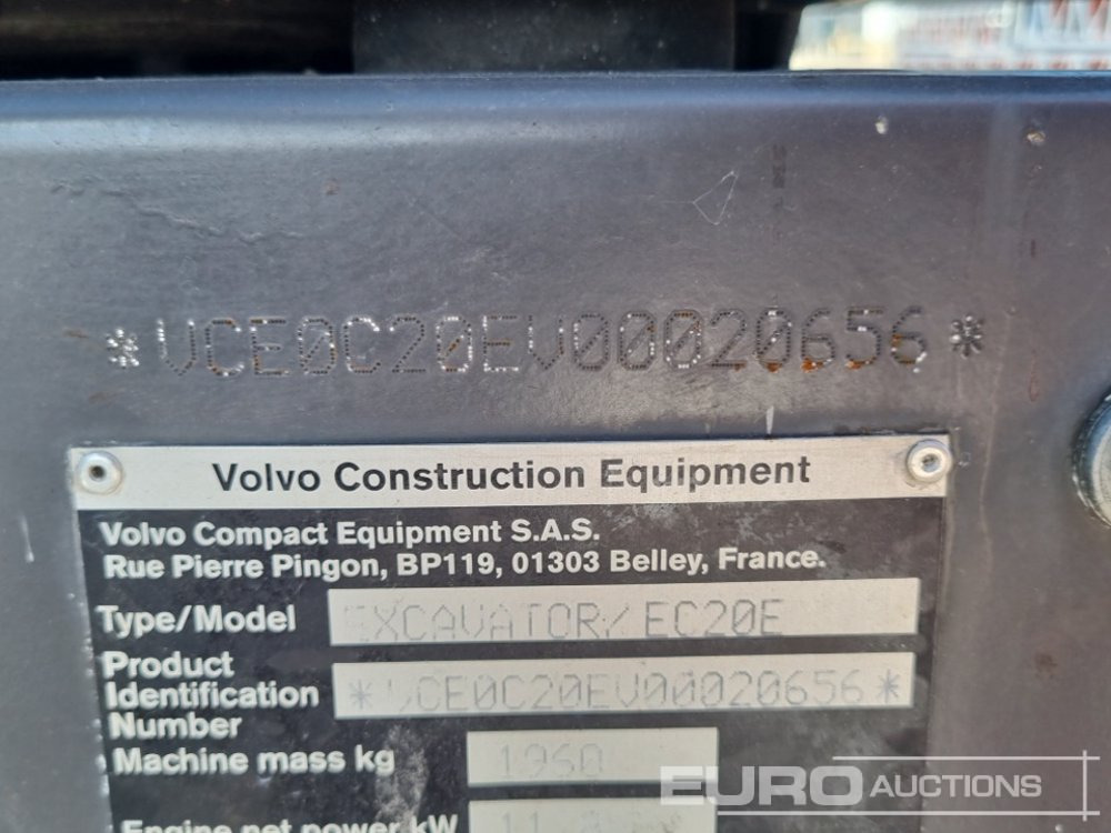 2021 Volvo EC20E - Mini bager: slika 1 2021 Volvo EC20E - Mini bager: slika 1