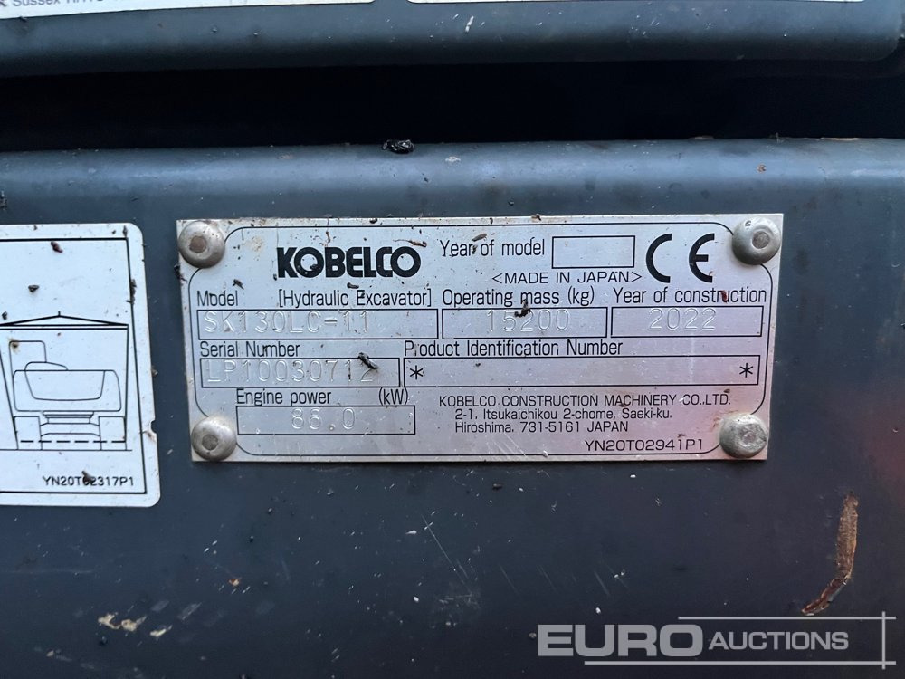 2022 Kobelco SK130LC-11 - Bager goseničar: slika 3 2022 Kobelco SK130LC-11 - Bager goseničar: slika 3