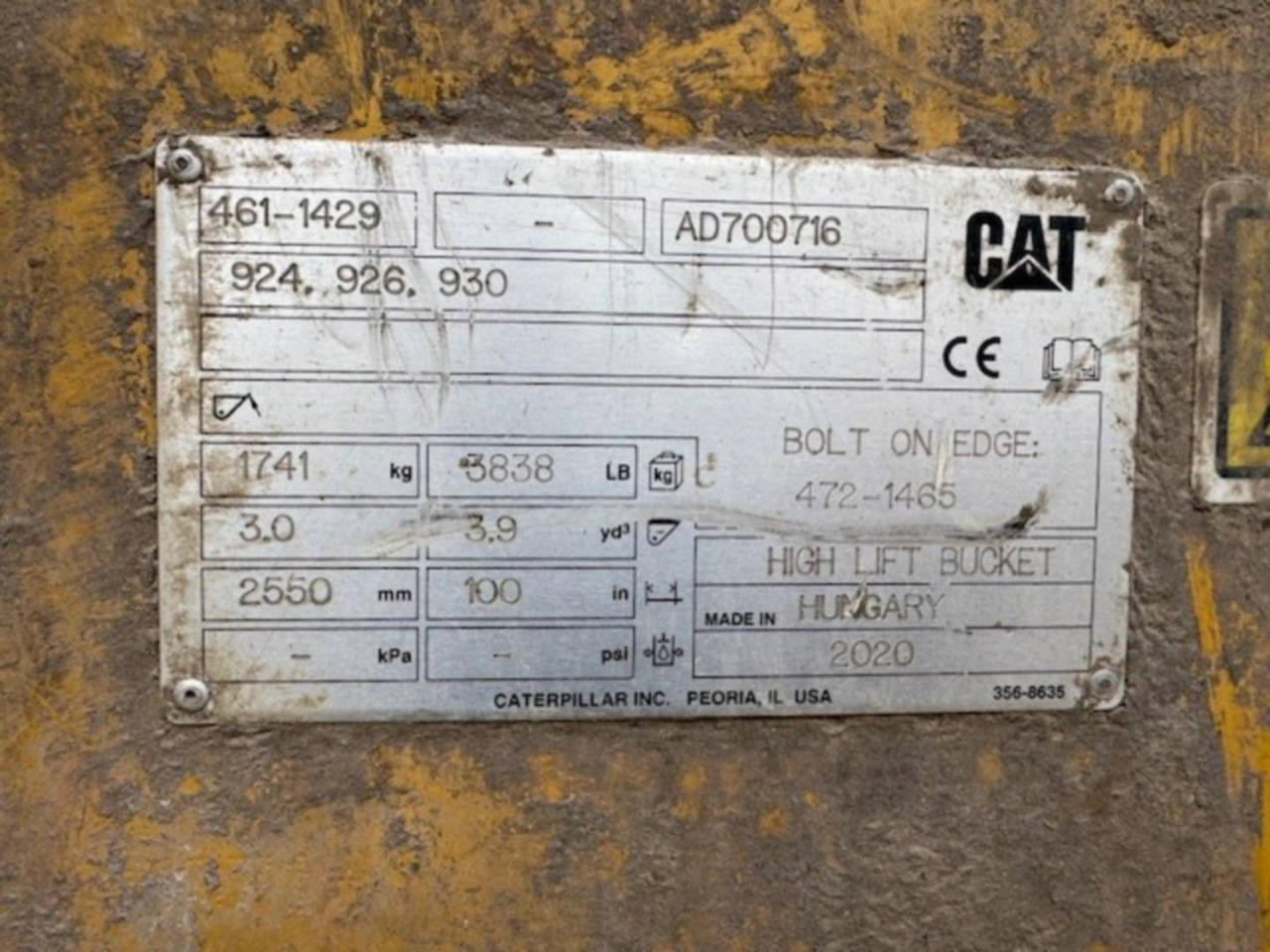 CAT GODET/924/926/930/461-1429/3M3/2550MM - Žlica: slika 5 CAT GODET/924/926/930/461-1429/3M3/2550MM - Žlica: slika 5