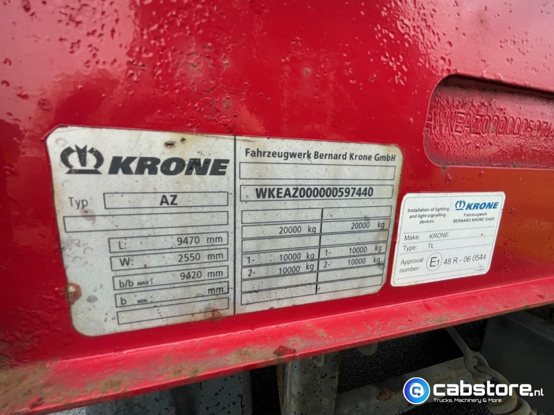 Plato/ Tovorna prikolica Krone AZ  Open aanhangwagen - Pritsche - open box - Alcoa - BPW - Lengte laadbak 7,34 meter -Bouwjaar 2014 - banden 90% - APK tot 01-2026 !!: slika 10