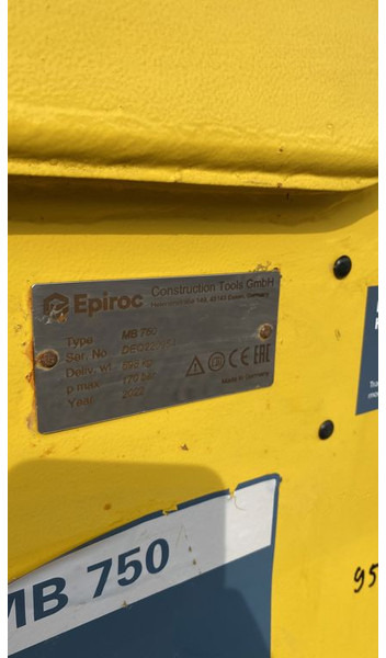Epiroc MB750 - Hidravlično kladivo za Gradbeni stroj: slika 5 Epiroc MB750 - Hidravlično kladivo za Gradbeni stroj: slika 5
