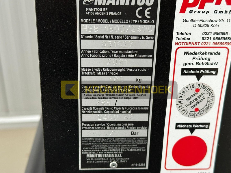 Manitou HBB 1500/2400 Bigbag Handler - Priključek za Oprema za rokovanje z materiali: slika 5 Manitou HBB 1500/2400 Bigbag Handler - Priključek za Oprema za rokovanje z materiali: slika 5