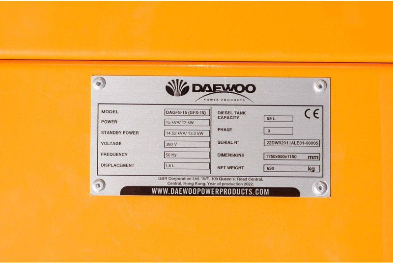 Daewoo DAGFS-15 - Generator: slika 4 Daewoo DAGFS-15 - Generator: slika 4
