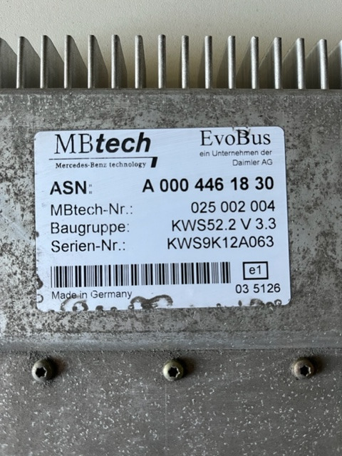 MERCEDES-BENZ KWS A0004461830 - ECU za Mestni avtobus: slika 1 MERCEDES-BENZ KWS A0004461830 - ECU za Mestni avtobus: slika 1
