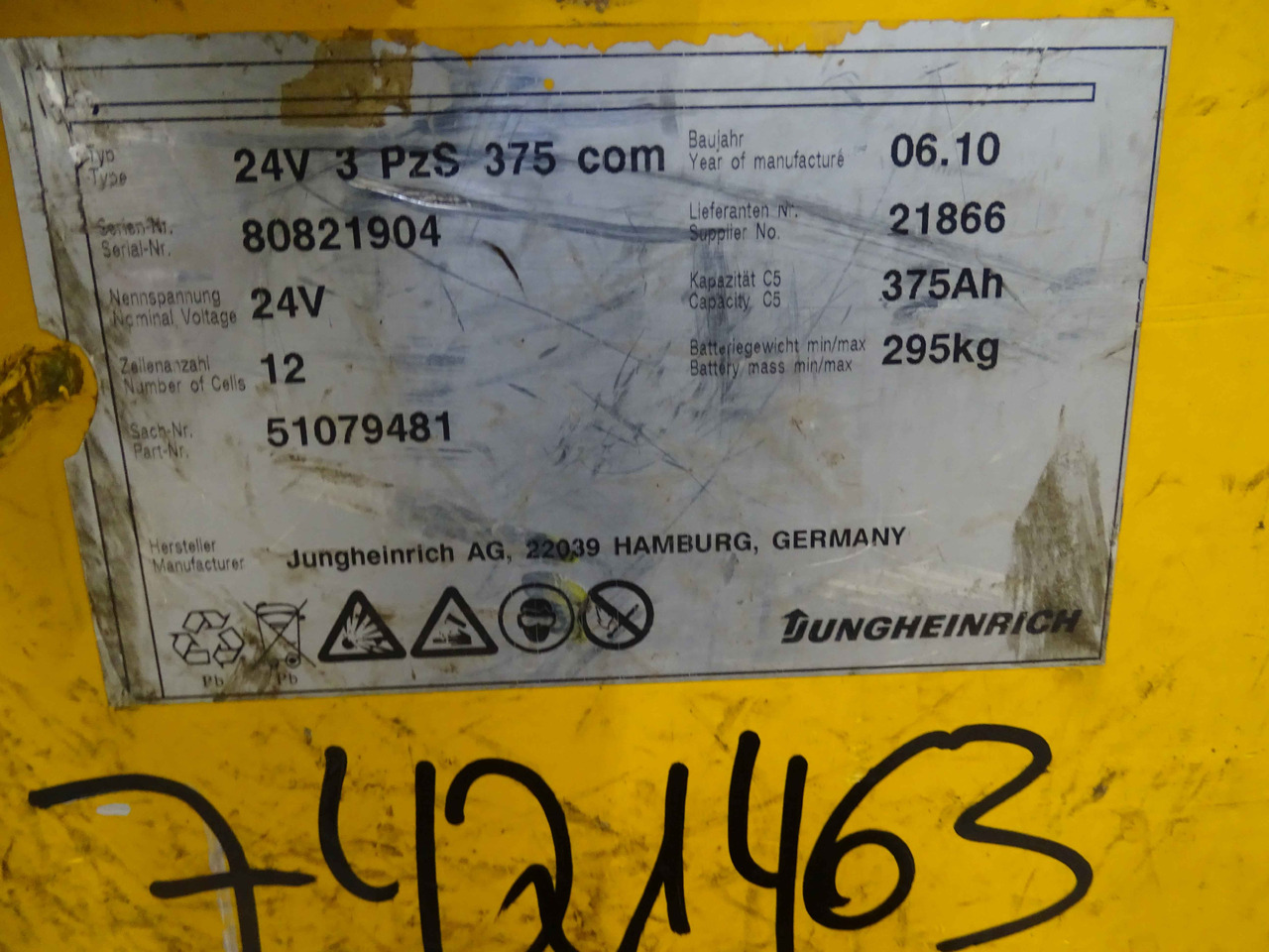 Jungheinrich 24V375AH - Gradbeni stroj: slika 4 Jungheinrich 24V375AH - Gradbeni stroj: slika 4