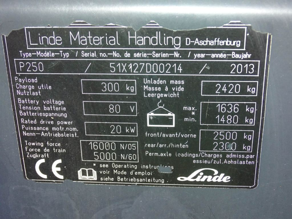 Linde P250 - Vlečni traktor: slika 5 Linde P250 - Vlečni traktor: slika 5