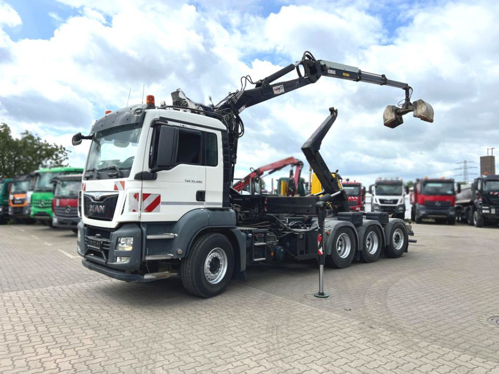 MAN TG-S 35.480 8x4 BL Abrollkipper mit Kran Penz-15L9.80+Meiller RK 30.60L Lenk-Lift Achse - Kotalni prekucni tovornjak, Tovornjak z dvigalom: slika 1 MAN TG-S 35.480 8x4 BL Abrollkipper mit Kran Penz-15L9.80+Meiller RK 30.60L Lenk-Lift Achse - Kotalni prekucni tovornjak, Tovornjak z dvigalom: slika 1